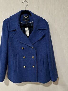 J.Crew women’s double breasted cobalt blue wool peacoat in size 14 nello gori